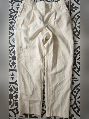 Ann Taylor Cream Straight-Leg Women's Pants